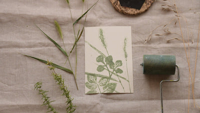 秋のはじめの、植物版画