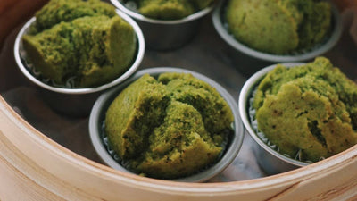 せいろでつくる、ふんわり抹茶蒸しパン。