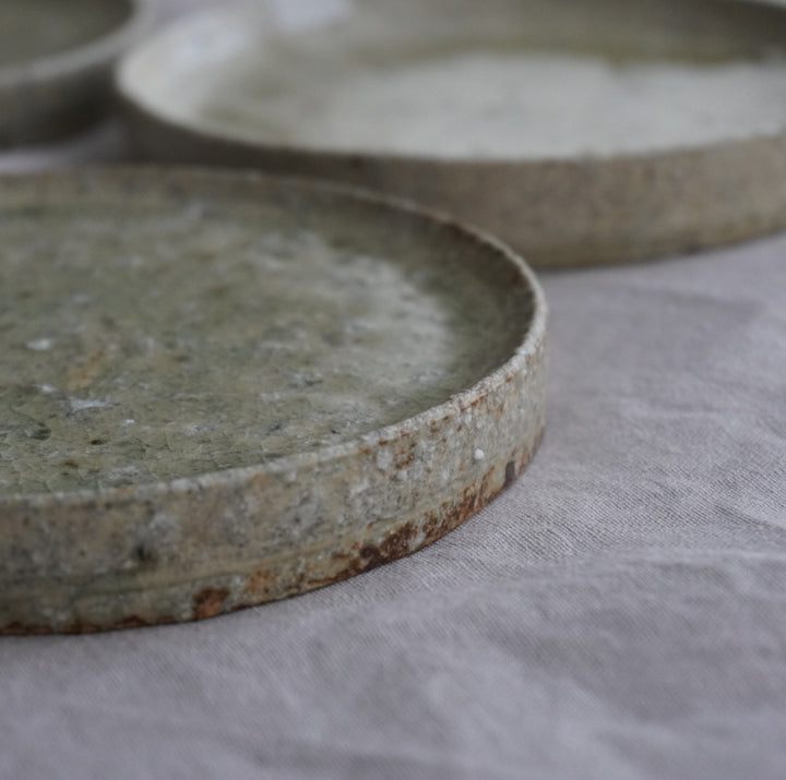 値下げ】【真正保証】 奥磯太覚 志野 皿 10客 値下げ】【真正保証】 奥