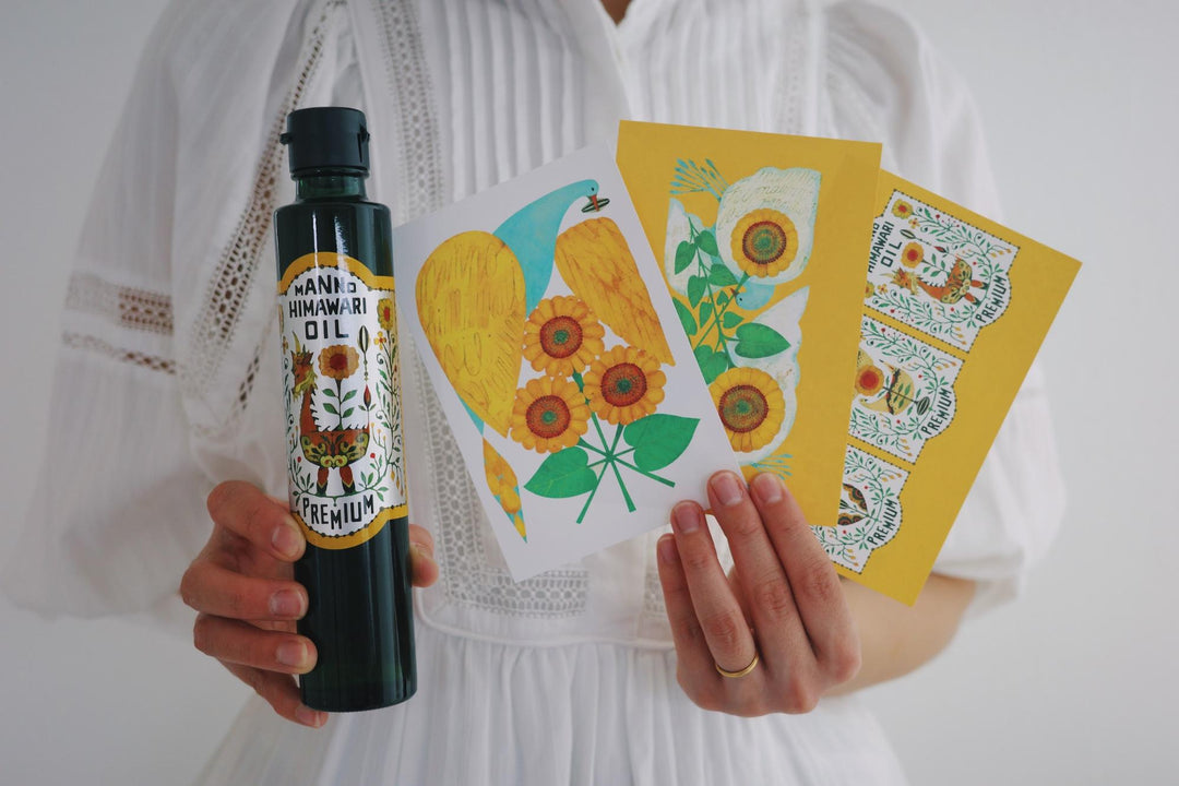 まにまに商店】プレミアムひまわりオイル＼福田利之さんデザインポスト