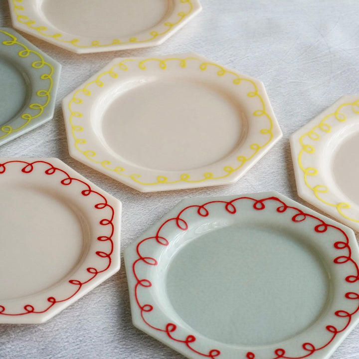 天気雨さん オクトゴナル ガラス プレート 天気雨 - 作家さんの器と