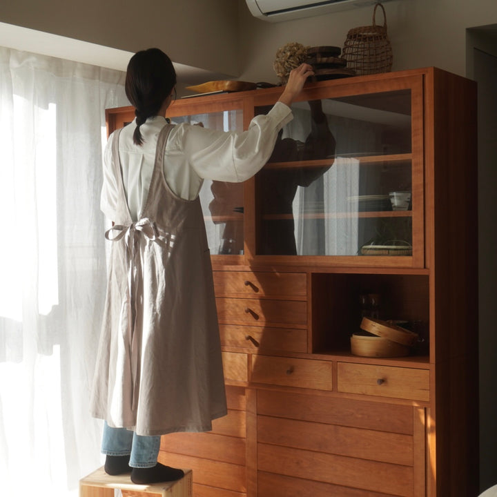 専用　ダニエラグレジス　リネンのエプロン 365】コットンリネンのエプロン｜首肩が凝らない両肩掛け｜イエロー